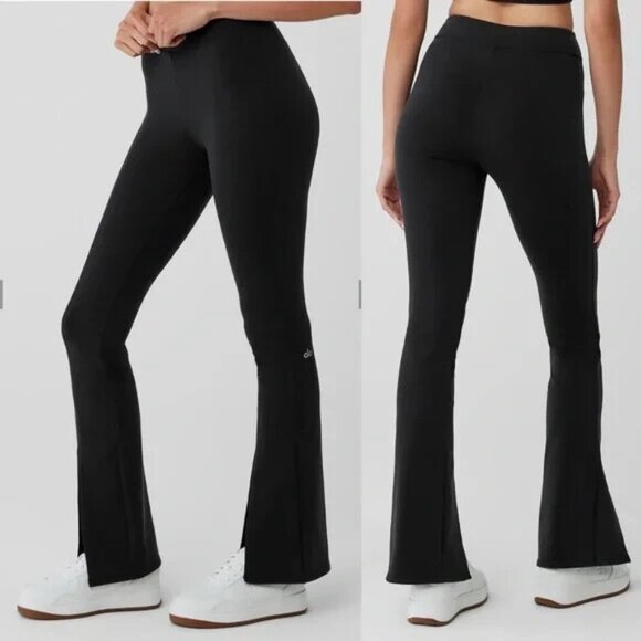 ALO Yoga Airbrush 7/8 High Waist Flutter Leggings Women Size XS Black